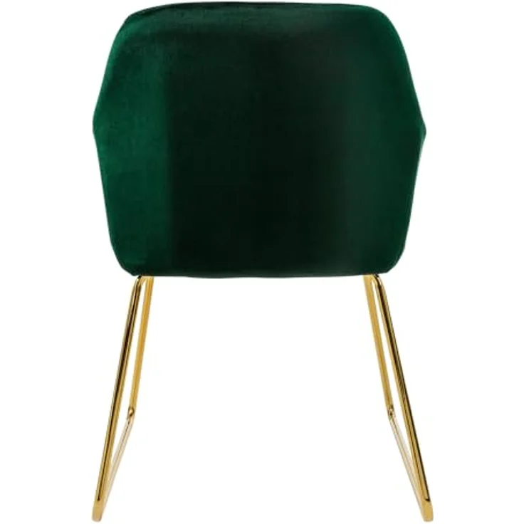 ML-DESIGN Stuhl Esszimmerstuhl mit Rücken- und Armlehnen, Samtbezug, ergonomisch (2 St), Wohnzimmerstuhl Grün, goldenes Metallgestell Küchenstuhl Sessel – Bild 7