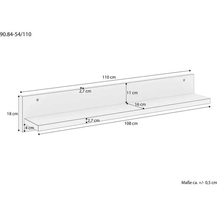 Wandablage Regal Ablage aus Buche Länge wählbar V-90.84-54 – Bild 2