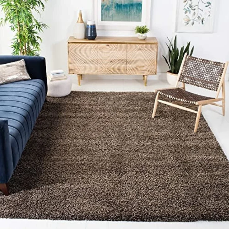 SAFAVIEH Zottelig Teppich für Wohnzimmer, Esszimmer, Schlafzimmer - California Shag Collection, Hoher Flor, Pilz, 201 X 201 cm