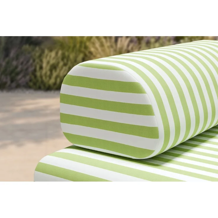 Gestreifter Outdoor-Sessel, weiß und anisgrün – Bild 2