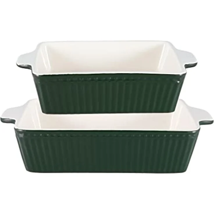 Greengate 2-er Set Auflaufformen rechteckig klein Alice pinewood green – Bild 1