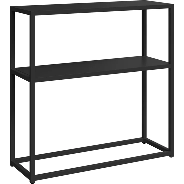 skølm 'Skadi' Konsolentisch mit zwei Ablagen, Metall, schwarz, 80x28x80 cm, Metallregal mit Stauraum – Bild 2