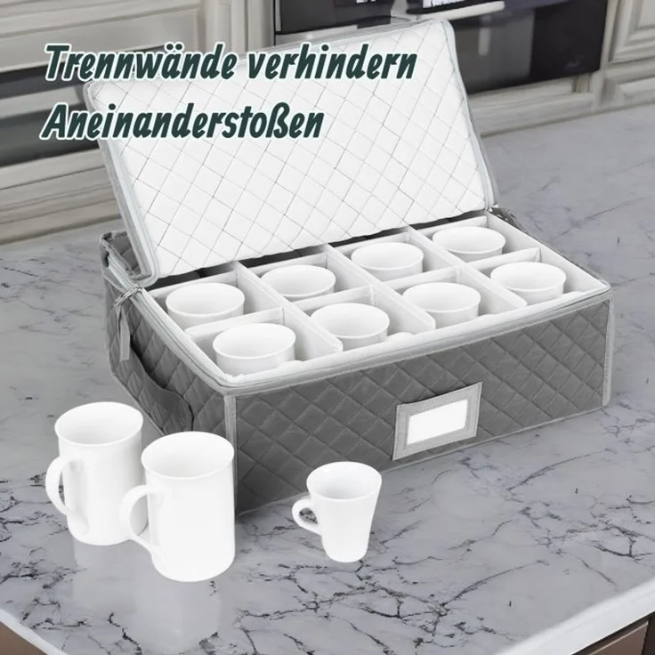 Relaxdays Aufbewahrungsbox für Geschirr Set – Bild 6