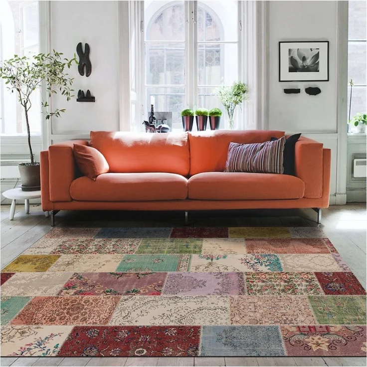 Bamyum Teppich AFRA Teppich mit Chenille-Druck, Waschbarer, Antibakteriell Teppich – Bild 1