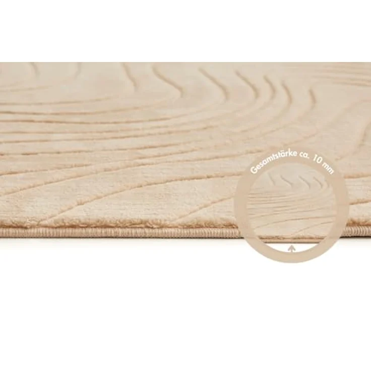 Andiamo Teppich Dale, rechteckig, Höhe: 10 mm, Uni Farben, Hoch-Tief-Struktur, Carving-Effekt, Wohnzimmer – Bild 4