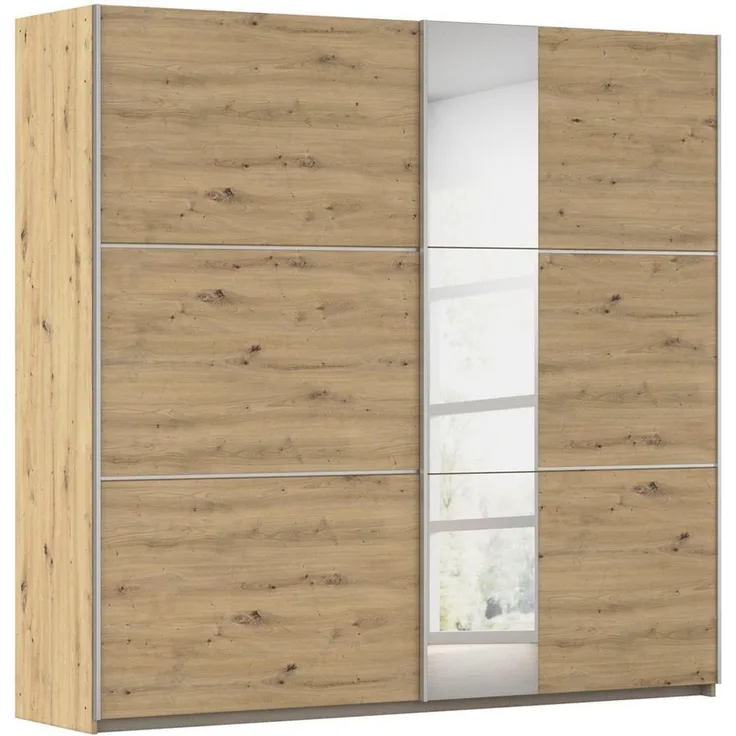 OTTO home Kleiderschrank Mehrzweckschrank Aktenschrank Möbel Schlafzimmer Mietswohnung ASTANA (3 Ausstattungen BASIC/CLASSIC/PREMIUM (inkl. SOFT-CLOSE-FUNKTION) Eiche Artisan mit Spiegel, 218 cm breit MADE IN GERMANY