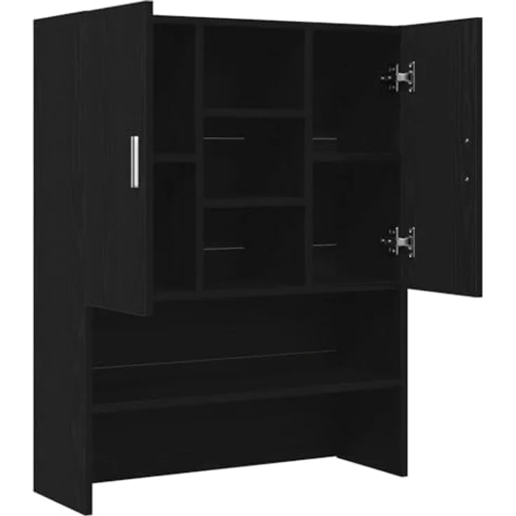 vidaXL Waschmaschinenschrank Schwarz Eichen-Optik 70,5x25,5x90 cm 862063 – Bild 6