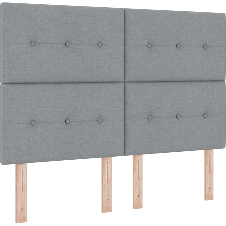 vidaXL Boxspringbett mit Matratze Hellgrau 140 x 190 cm Stoff 3454389 – Bild 4
