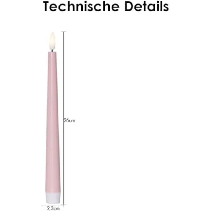 LED Kerze Flammy Candy 2er Set Pastell Batterie + Timer H 26cm – Bild 4