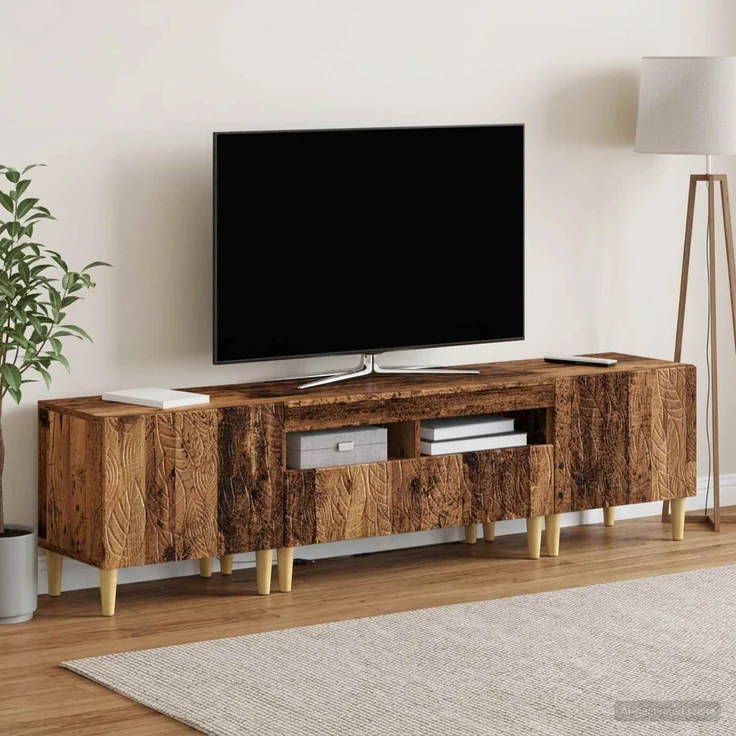 vidaXL 3-teiliges LED TV Regal DELFT Altholz Holzwerkstoff 3416769 – Bild 1