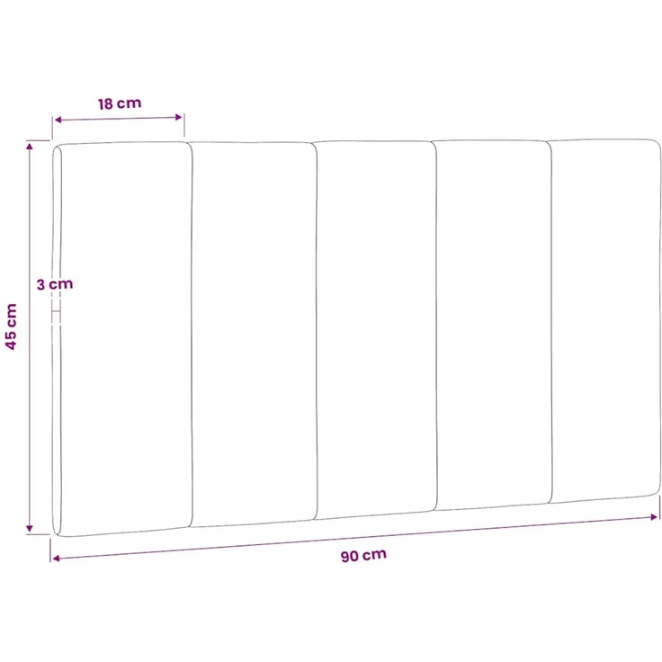 vidaXL Kopfteil-Kissen "Hanko" Hellgrau 90 cm Samt Grau – Bild 10