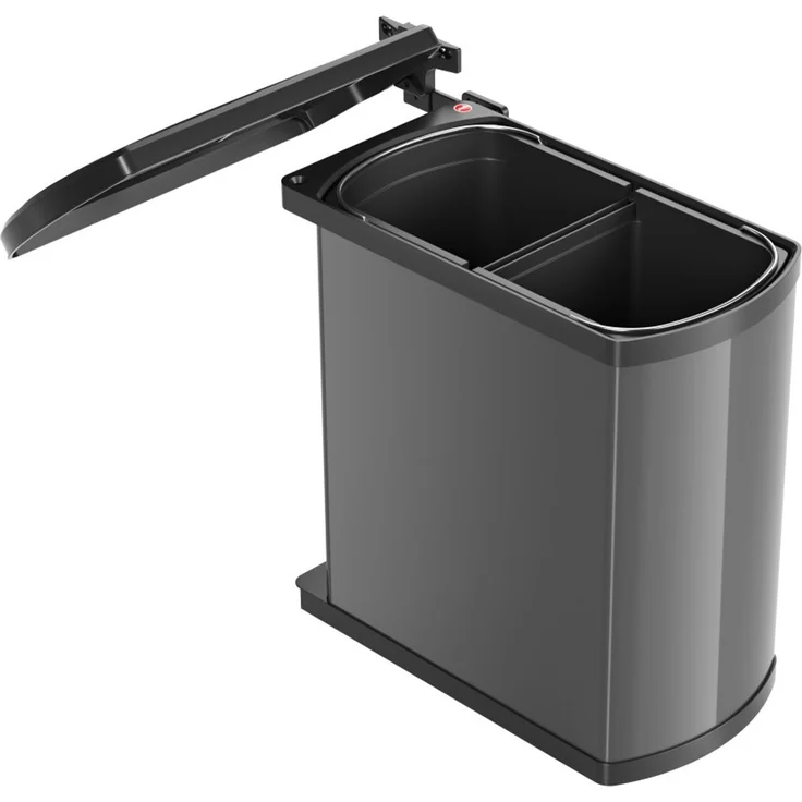 HAILO 3416071 Abfallsorter DUO 8/8 dunkelgrau/schwarz mit 16 (2x8) Liter Abfallvolumen ab 45 cm Schrankbreite – Bild 5