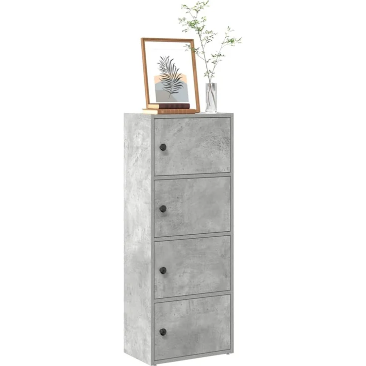 vidaXL Bücherregal Betongrau 40x24x102 cm Holzwerkstoff 860376 – Bild 1