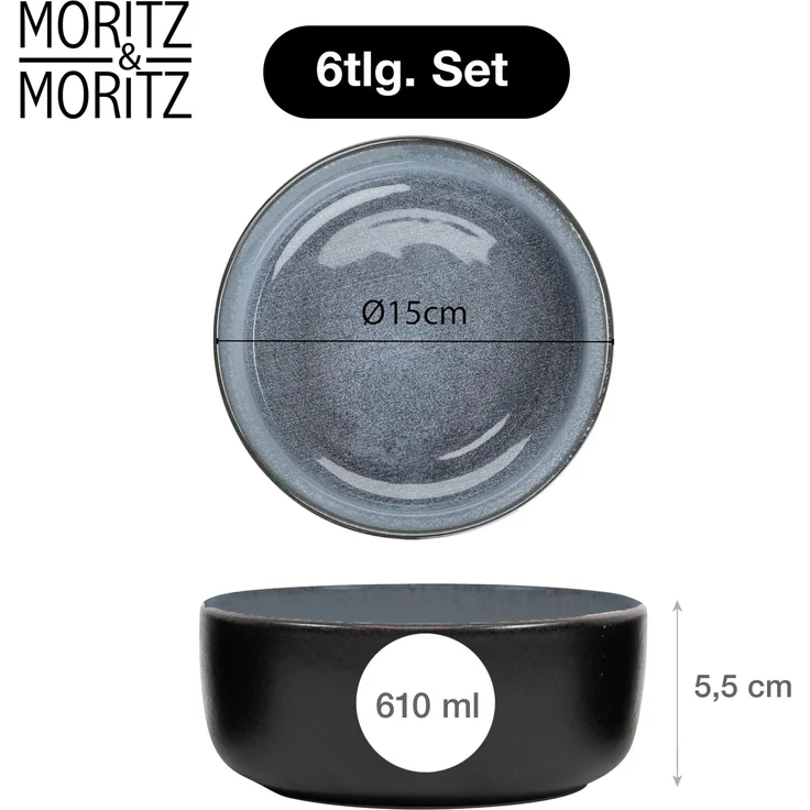 Moritz & Moritz VIDA Müslibowl 6 tlg. blau – Bild 2