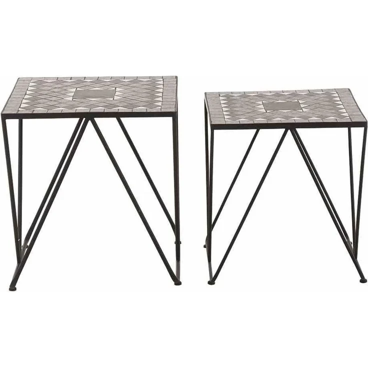 Siena Garden 'Como' Beistelltisch, Stahl, Schwarz, 51 x 51 x 56 cm – Bild 3