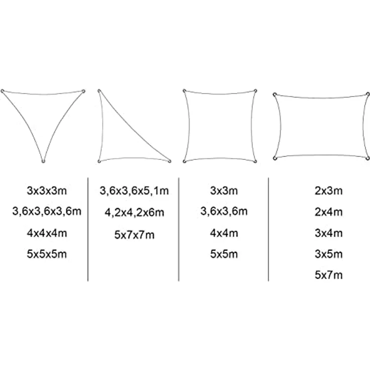 WOLTU Sonnensegel Dreieck 3 x 3 x 4,25 m Grau atmungsaktiv Sonnenschutz HDPE Windschutz mit UV Schutz für Garten Terrasse Camping – Bild 10