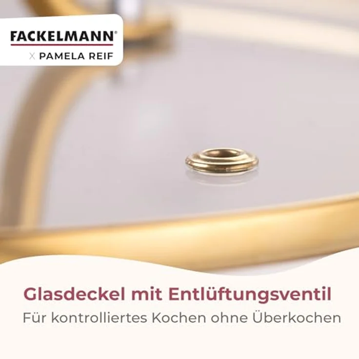 Fackelmann x Pamela Reif Kochtopf 24 cm mit Deckel, recyceltes Aluminium, PFAS-freie Keramikbeschichtung, pastell-beige, Induktion geeignet – Bild 9