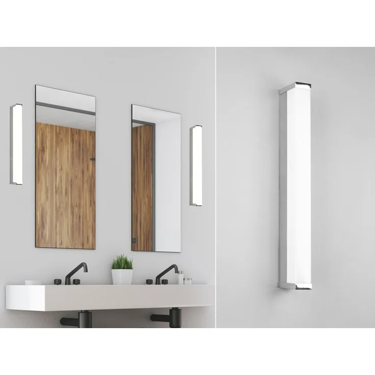 LED Badezimmer Wandleuchte FABIO in Chrom - Spiegelleuchte, Breite 42,5cm