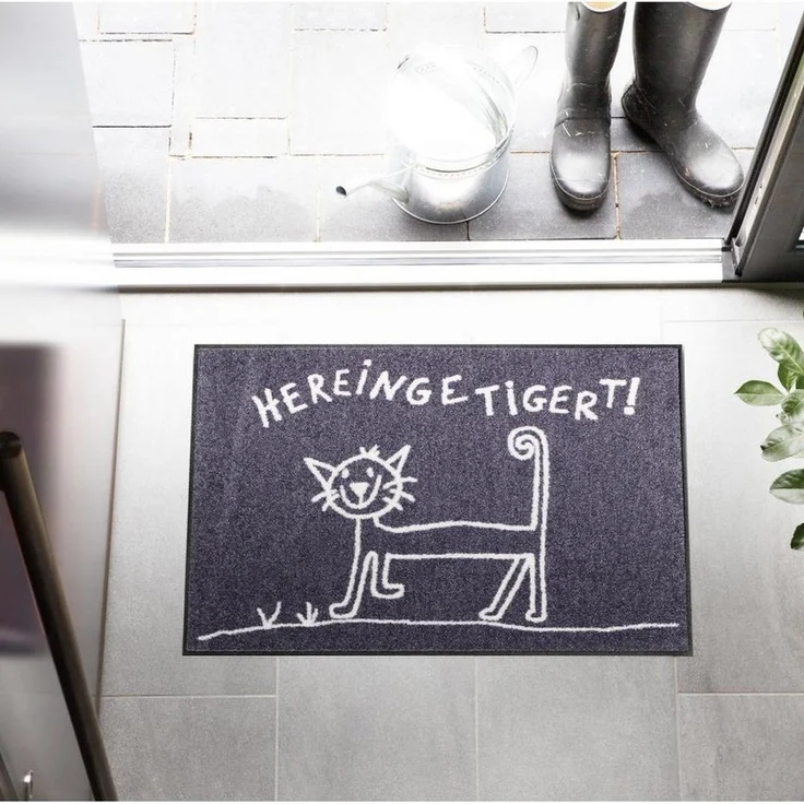 Salonloewe Fußmatte Fußmatte "Hereingetigert", eckig, Höhe: 7 mm, Motiv: Katze – Bild 2