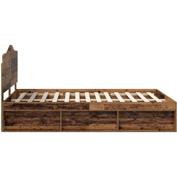 vidaXL Bettrahmen Altholz 140 x 190 cm Massives Kiefernholz 3413315 – Bild 7