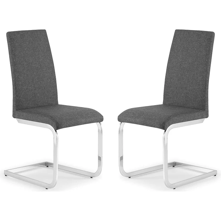 Julian Bowen Roma Freischwinger-Stuhl, 2 Stück, grau