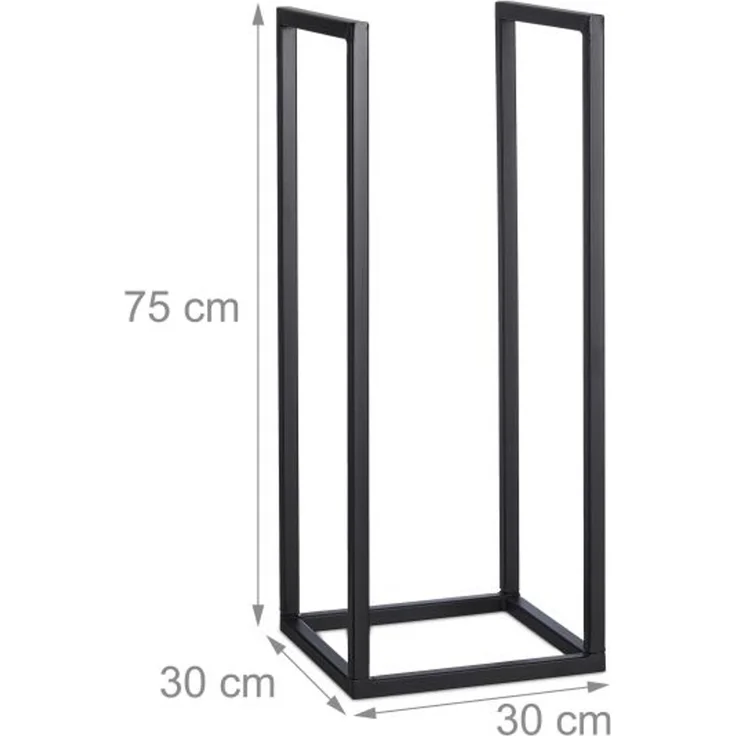 Relaxdays Schwarzes Kaminholzregal aus Metall – Bild 4