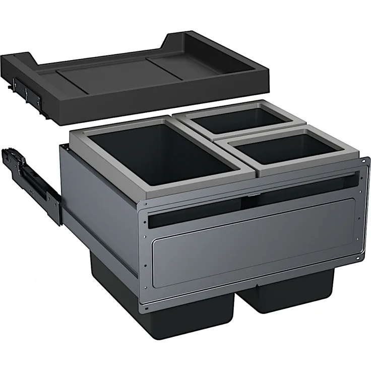 FRANKE Sorter FX 60 mit 3-fach Trennung für 60 cm Schrankbreite / Abfallvolumen 48 (1x26 u. 2x 11) Liter / Abfalleimer