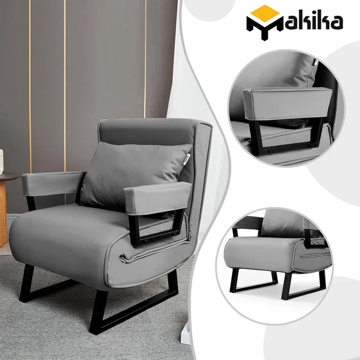 Makika Schlafsessel Schlafsofa Rio klappbar - in Grau – Bild 4