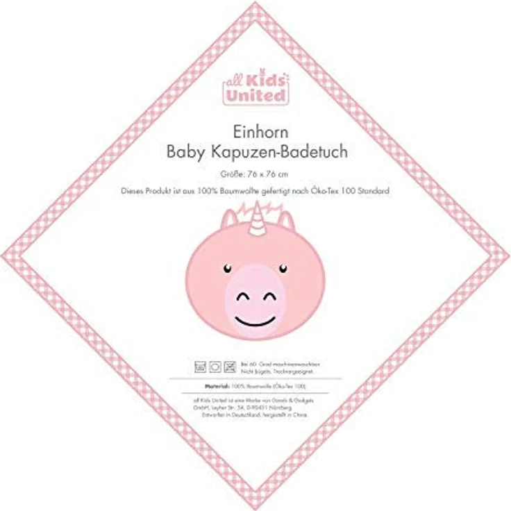 all Kids United Kapuzenhandtuch Baby Kapuzenhandtuch–Weiches Kuscheliges Baumwoll-Badetuch für Kinder, Baby Baumwoll Badetuch Bade-poncho – Bild 6
