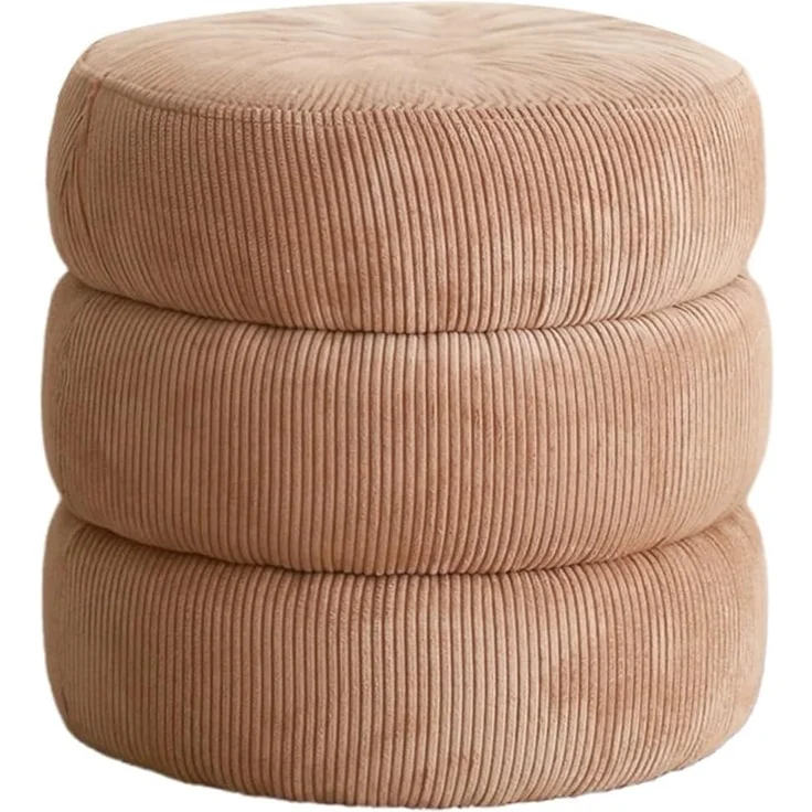 Stylish Camel Pouffe, 40 x 40 x 40 cm, 100% Wooden Frame, Soft Teddy Fabric | Perfect for Modern Living Rooms & Cozy Spaces, Elegant & Versatile Design – Bild 8