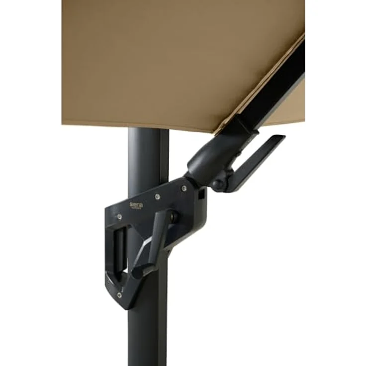 Siena Garden Ampelschirm Elio, 300 cm x 300 cm, Taupe, stufenlos neigbar, 360° drehbar, wasserabweisend – Bild 4