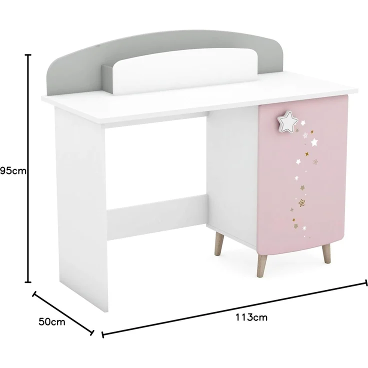 habeig Schreibtisch Kinder Schreibtisch Kindertisch Prinzessin Schminktisch Rosa Weiss – Bild 10