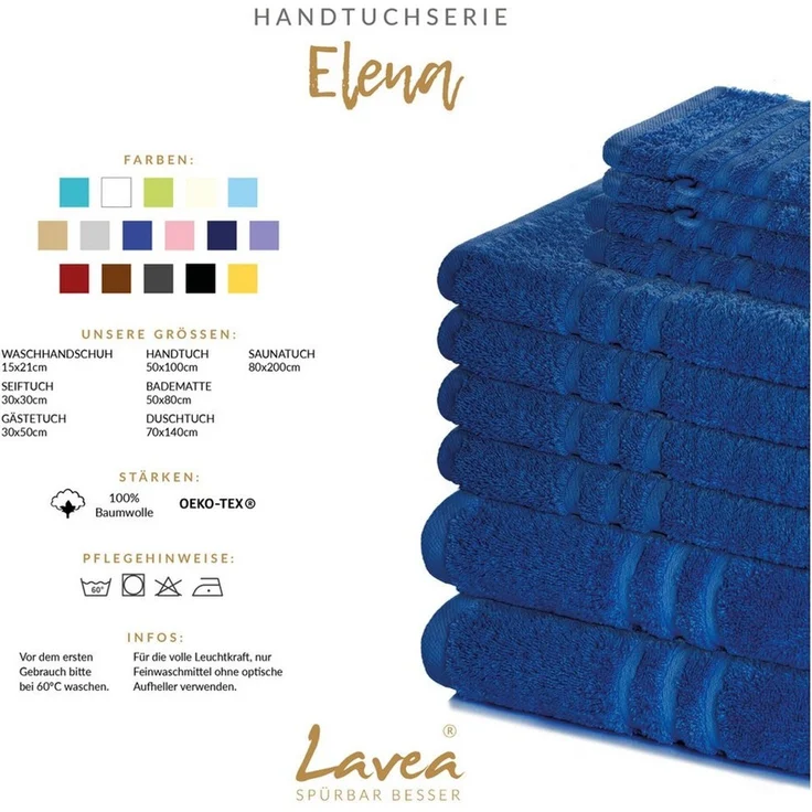 Lavea Badematte 4er Set Badeteppiche Elena Frottee 50x80 cm Badvorleger, 100% Baumwolle, 500 g/m² Frottier, weich & saugstark, pflegeleicht – Bild 2