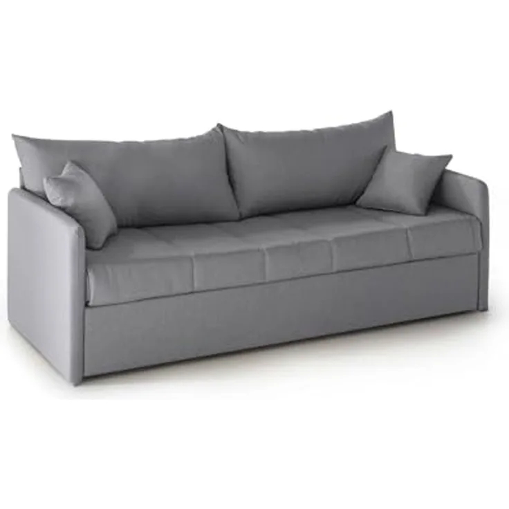 Talamo Italia - 3-Sitzer Schlafsofa Uberta, Schlafsofa fürs Wohnzimmer, gepolstert, abnehmbar, 100% Made in Italy-Qualität, 205x86 h80 cm, Grau