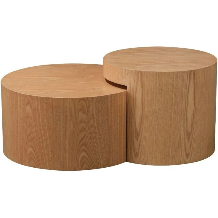 Bronx71 Couchtisch Set Ontario Ø55 / Ø80 cm Eiche hell – Bild 2