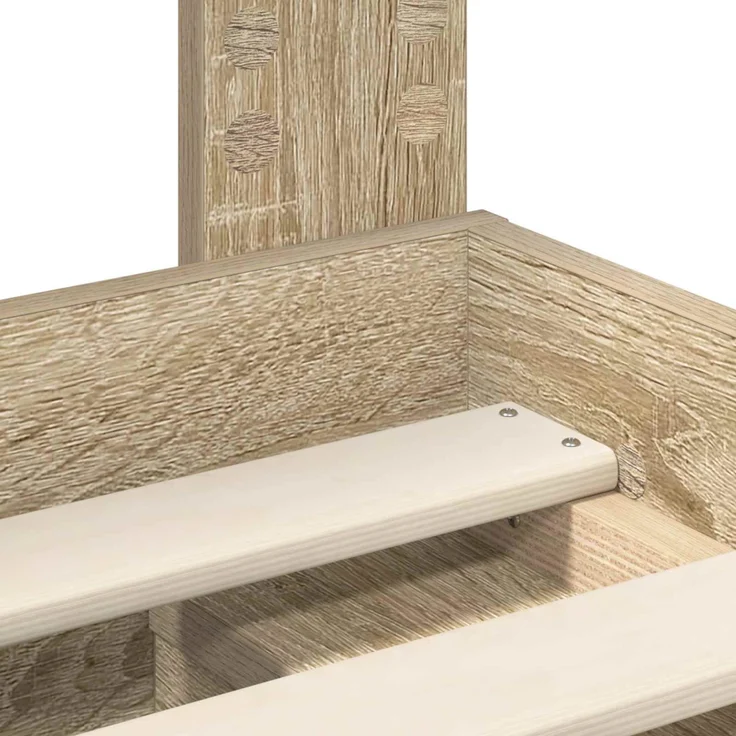 vidaXL Bettrahmen Sonoma 140 x 190 cm Massives Kiefernholz 3411417 – Bild 9