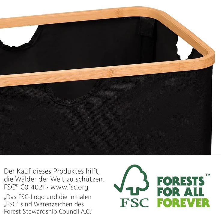 KESPER Aufbewahrungskorb aus recyceltem Polyester und Bambus / Korb – Bild 6