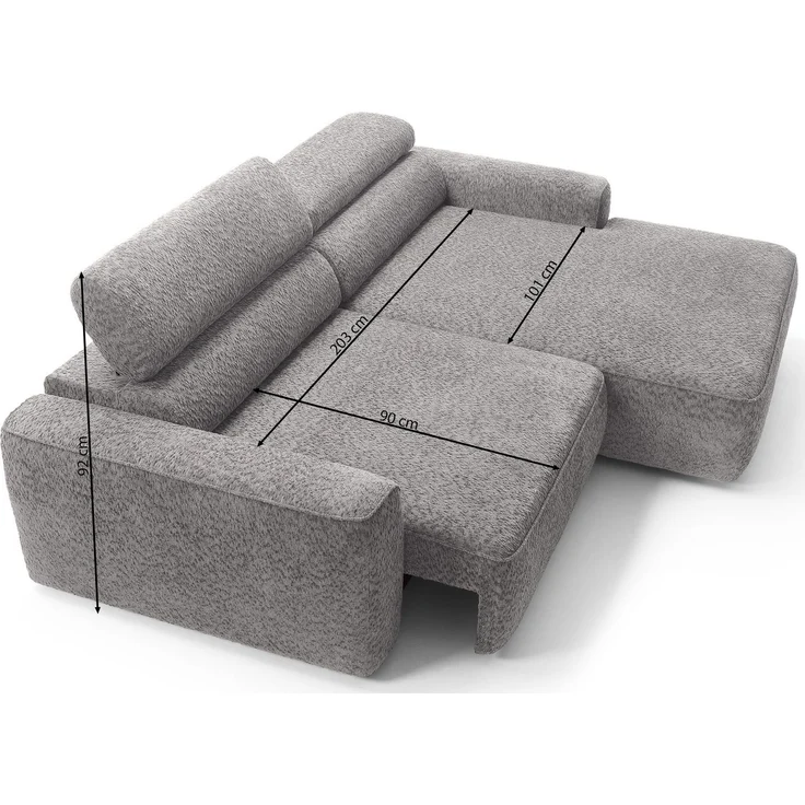 Selsey 'Fando' Ecksofa mit Schlaffunktion, L-Form, 4-Sitzer, Flechtstoff Grau, 252 cm, rechts – Bild 6