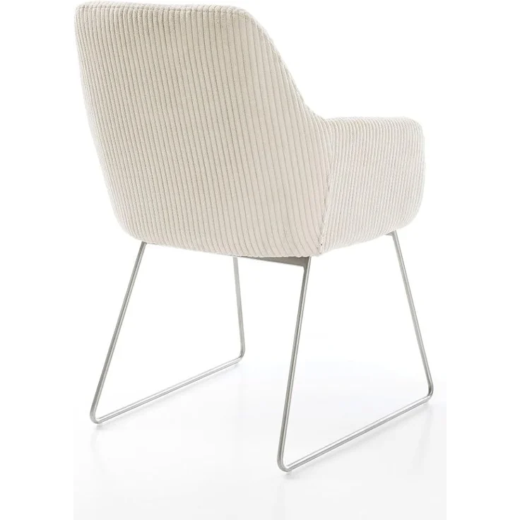 Esszimmerstuhl Pejo-Flex Cord Beige Kufengestell Edelstahl Taschenfederkern – Bild 7