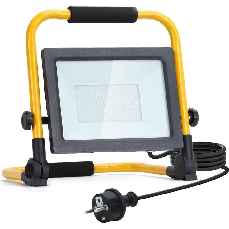 100W Kaltweiß Tragbaren LED Baustrahler Fluter Strahler mit Stecker IP44