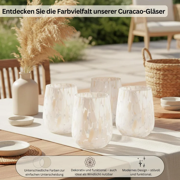 SÄNGER Trinkgläser Set Curacao 4 teilig - weiß/beige – Bild 6