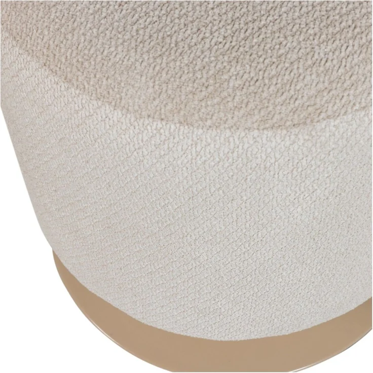 Polsterhocker Islen - Bouclé-Stoff Beige, mit Drehfuß – Bild 3
