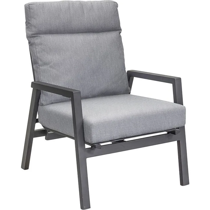 Gartensessel Belinda / Sondrino, Aluminium, Grau, 72 x 98 x 81 cm