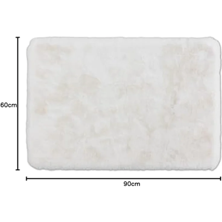 Schöner Wohnen Kollektion Badteppich 'Bali', weiß, pflegeleicht, waschbar bei 30°C, rutschhemmend, 60 x 90 cm – Bild 3