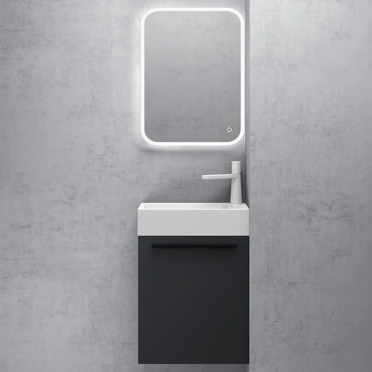doporro Badezimmer-Set Badmöbel-Set Gäste WC Waschbecken Waschtisch mit Unterschrank PISA – Bild 1