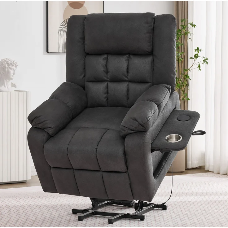 TV-Sessel mit Aufstehhilfe, Massage & Wärmefunktion, 87x96x103 cm, Grau – Bild 2