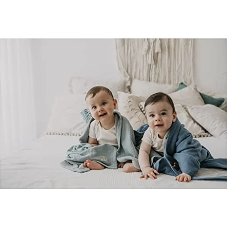 Kaiser 6531023 Playa Summer Blanket Musselin/Frottee atmungsaktive Babydecke Ganzjährig Neugeborene Kinderwagendecke Babyschalendecke Fb. Light Grey – Bild 6