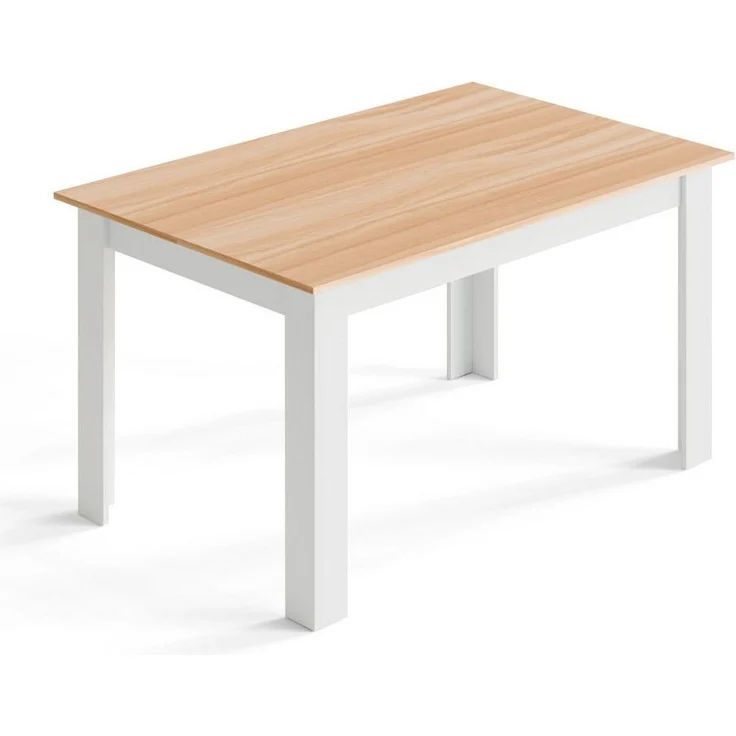 Mondeer Esstisch Esszimmertisch, 138 x 90 x 75 cm, Eiche und Weiß – Bild 5