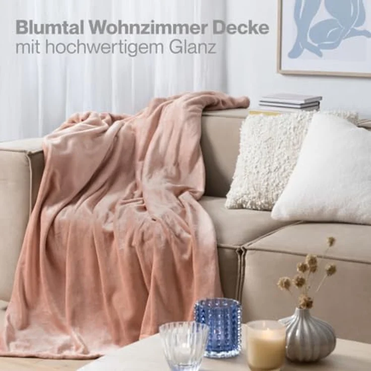 Wohndecke Kuschelige Fleecedecke, Oeko-Tex zertifizierte Decke, Blumtal – Bild 7