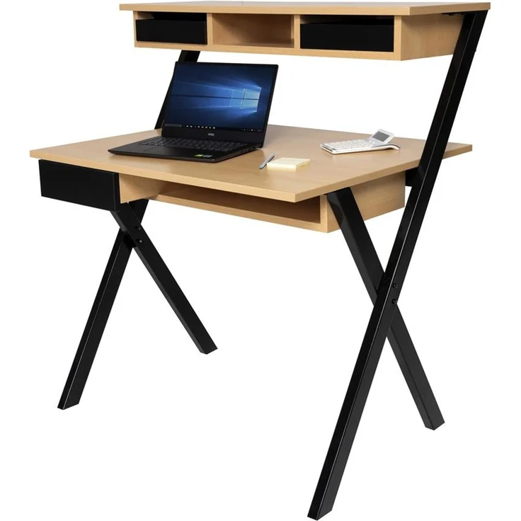 Homeoffice Schreibtisch X-Home Buche Dekor – Bild 9